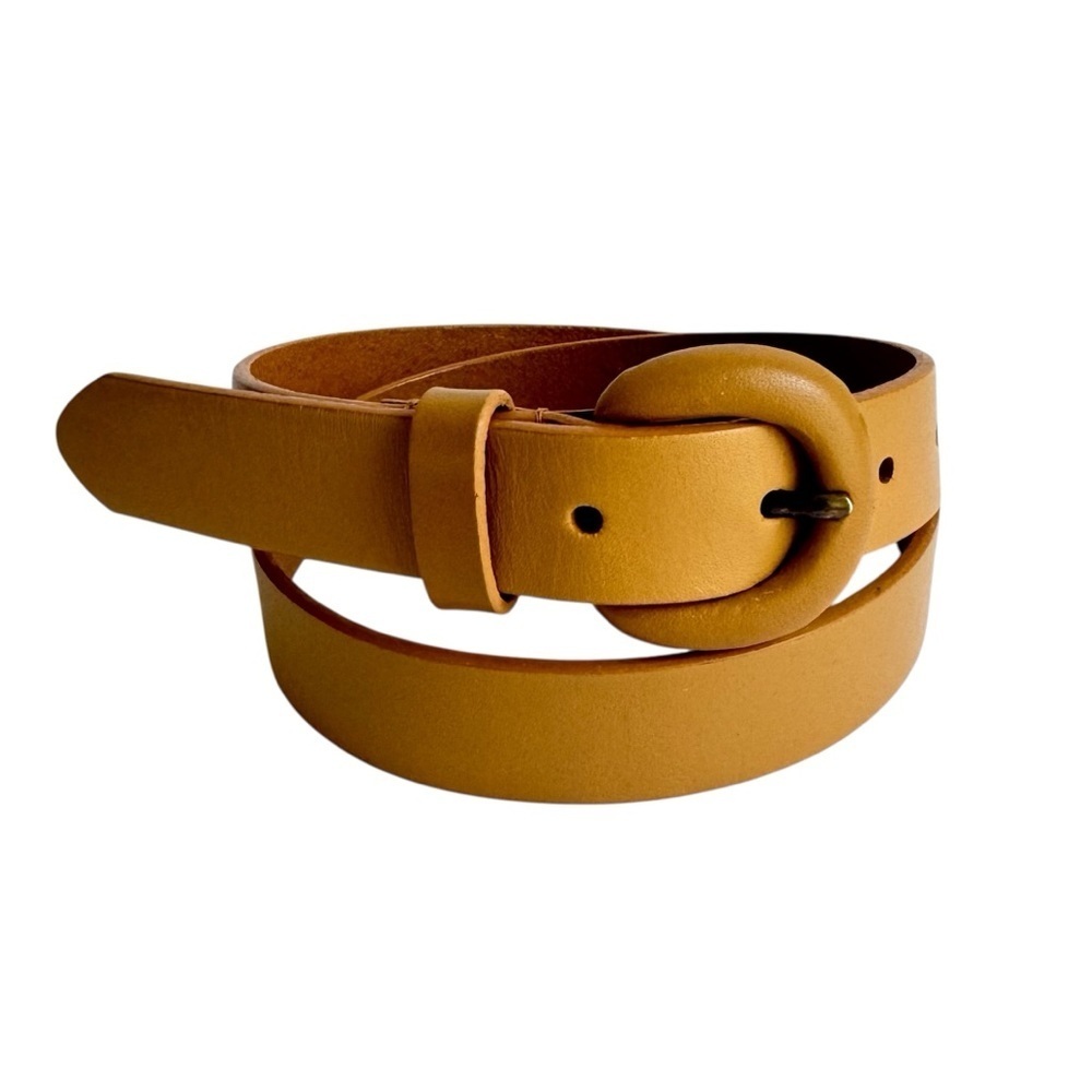 Vintage Beige‎ Leather Belt Tan Skinny Womens Small / Medium